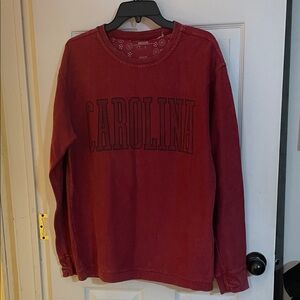 Royce brand "Carolina" Ribbed Long-Sleeve Tee - Deep Red. Size M